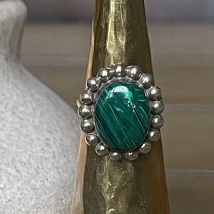 Vintage Malachite Southwestern sterling silver .925 ring